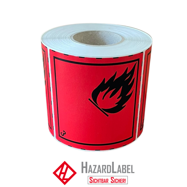 Hazard Label Class 3, 10x10 cm, PE film